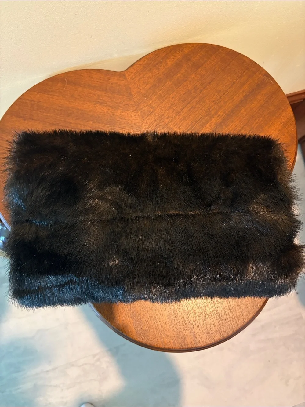 Hand Warmer  Muff   Faux fur Around the neck string keeper Brown black  adult